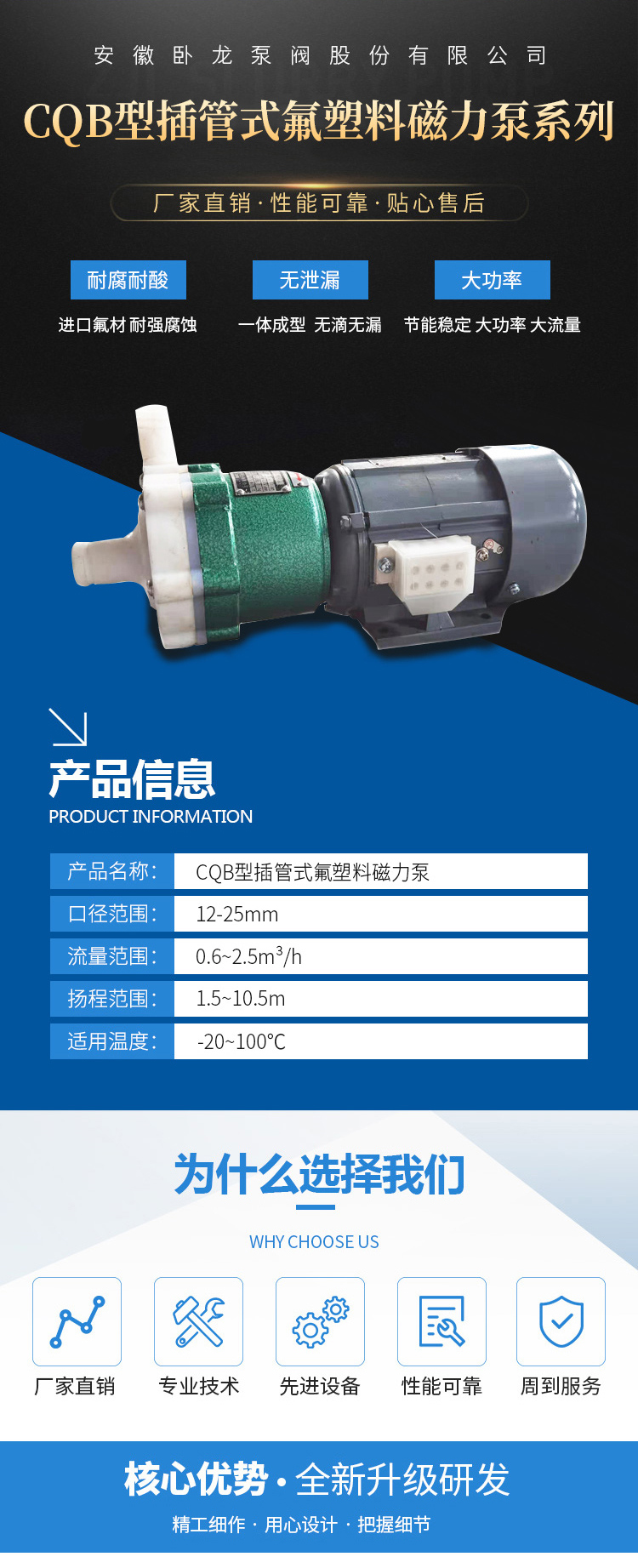 CQB型插管式氟塑料磁力泵(图2)